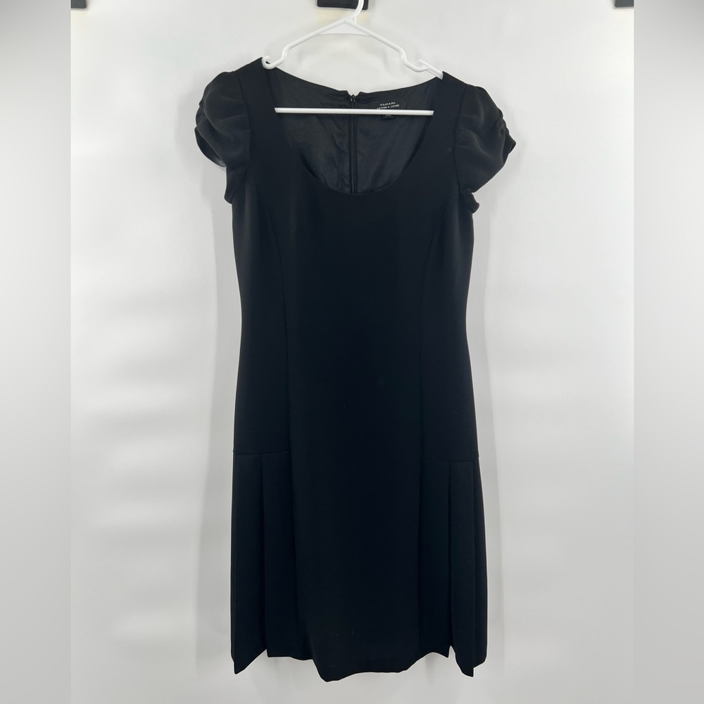 Tahari black cap sleeve sheath dress size 2